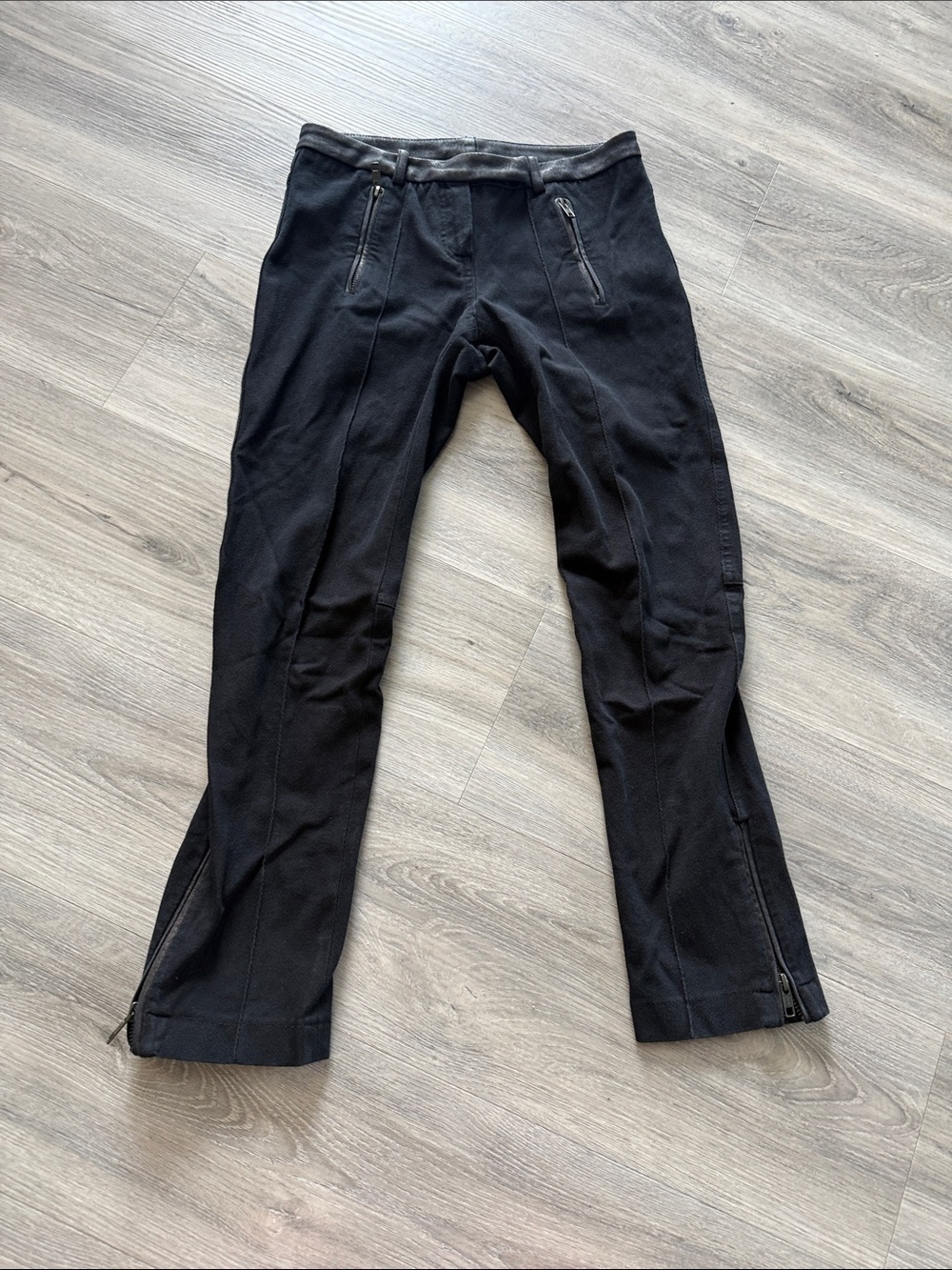 Maje Black Zip-Hem Jogger Pants size 24